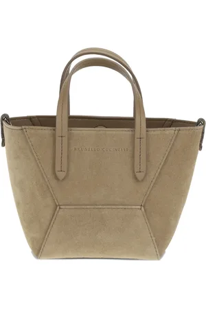Brunello Cucinelli Borsa a spalla in pelle scamosciata