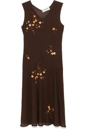 A.N.G.E.L.O. Vintage Cult Abito midi con ricamo a fiori anni 