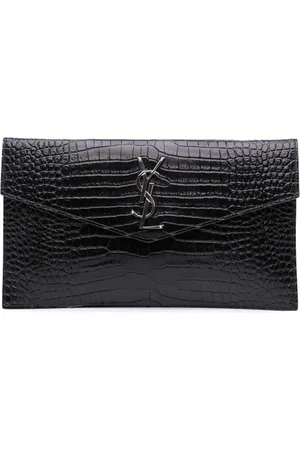 Saint Laurent Clutch Uptown in pelle goffrata con effetto coccodrillo 2020