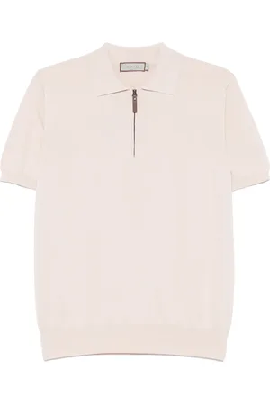 CANALI Polo in cotone con zip