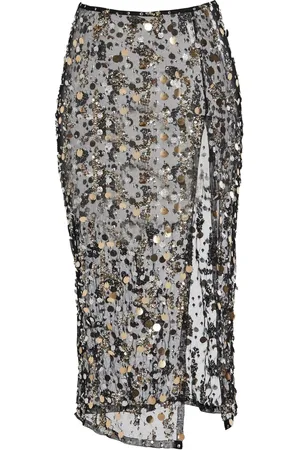 Retrofete Gonna con paillettes semi trasparente Mirage