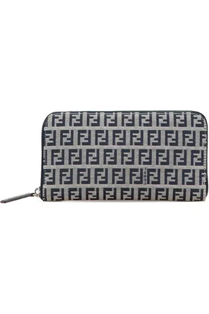 Fendi Portafoglio in tela con motivo Zucchino e zip a giro 2000-2010