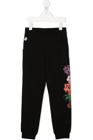 Philipp Plein Pantaloni a fiori con strass