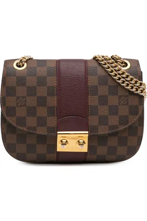 LOUIS VUITTON Borsa a spalla Cuir Wight in tela Damier Eb??ne e pelle Taurillon 2017