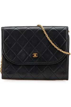 CHANEL Borsa a tracolla tonda mini in pelle di agnello trapuntata 1984-1986