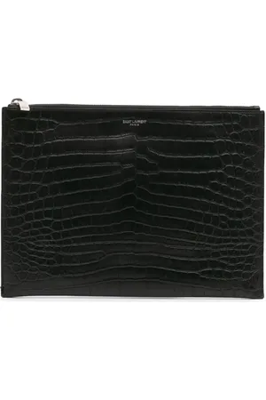 Saint Laurent Clutch in pelle goffrata con effetto coccodrillo 2017
