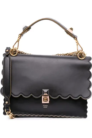 Fendi Borsa a tracolla Kan I media in pelle con orlo a smerlo 2010-2025