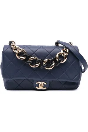 CHANEL Borsa a tracolla Elegant piccola in pelle di agnello con battente e catena 2019