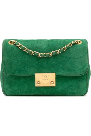 CHANEL Borsa a tracolla Pagoda piccola in pelle scamosciata e pelle di agnello con battente 2015-2016