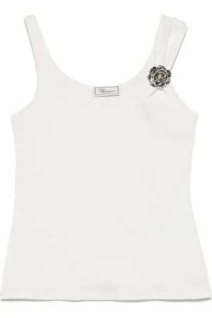 BLUMARINE Canotta con spilla a fiore