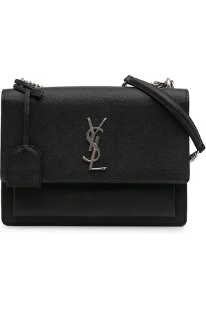 Saint Laurent Borsa a tracolla Sunset media in pelle di vitello a fiore con monogramma media 2016