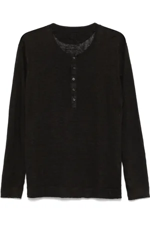 120% Lino T-shirt Henley in lino