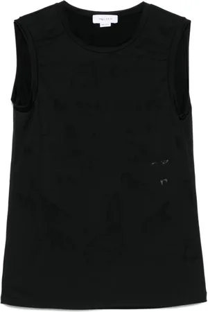 Alexander McQueen Top con logo jacquard
