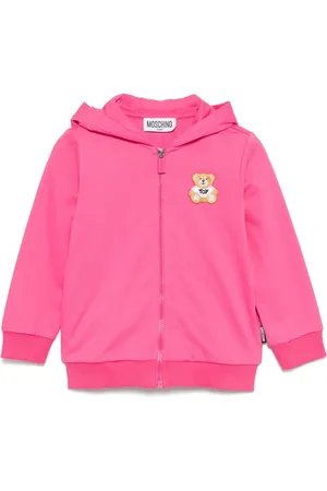 Moschino Felpa con cappuccio, applicazione logo e zip