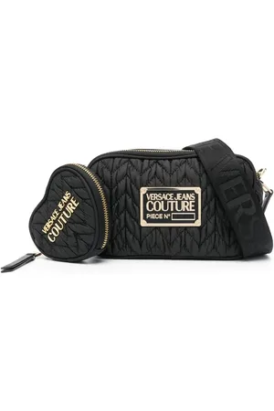 VERSACE Borsa a tracolla con placca logo