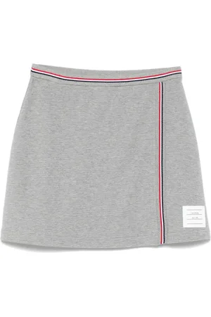 Thom Browne Minigonna in cotone con finitura a nido d