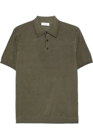 KANGRA CASHMERE Polo in cotone con ricamo logo