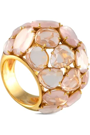 Pomellato Anello Capri in giallo 18 carati con quarzo rosa