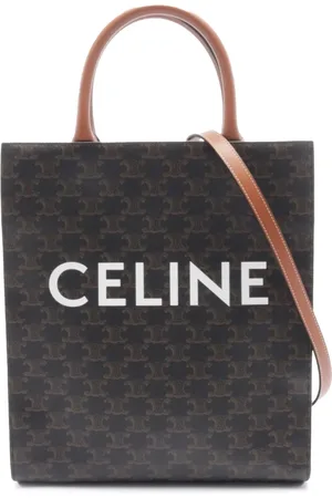 Céline Borsa a tracolla Triomphe Vertical Cabas piccola in tela cerata 2000-2024