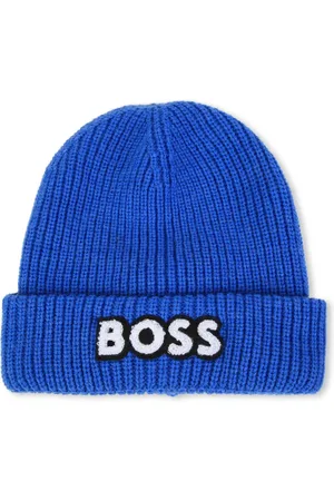 HUGO BOSS Berretto a coste con applicazione