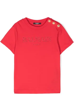 Balmain T-shirt con logo glitter
