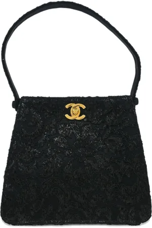 CHANEL Borsa tote Lace Double Sided Turn-lock 1998