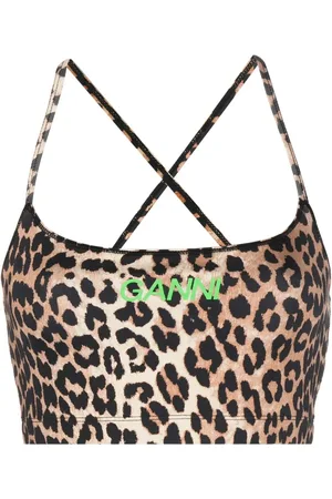 Ganni Top crop con stampa
