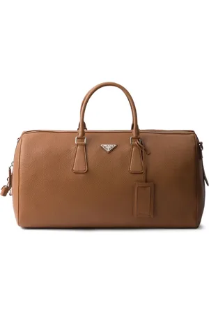 Prada Borsone in pelle con finitura in rilievo