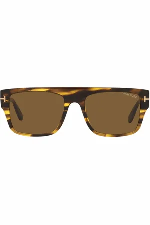 Tom Ford Occhiali da sole squadrati con effetto tartarugato