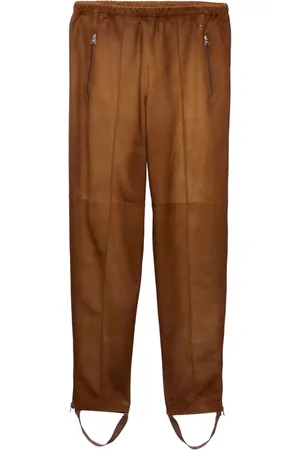 Prada Pantaloni in pelle scamosciata