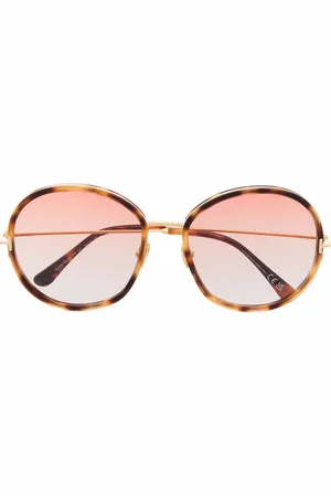Tom Ford Occhiali da sole tondi tartarugati