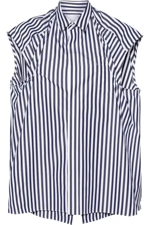 SACAI Blusa smanicata con design a strati