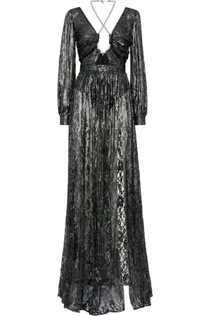 Philipp Plein Crystal lace maxi dress