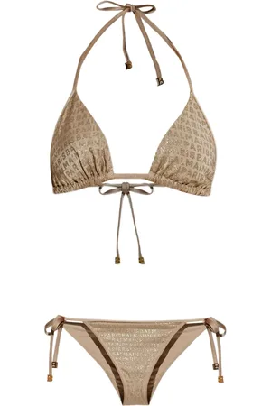Balmain Top bikini a triangolo con logo