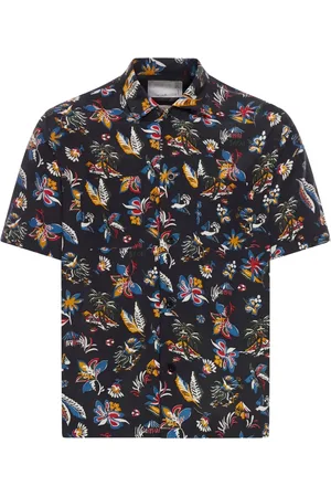 SACAI Camicia a maniche corte con stampa tropicale