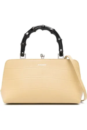 Jil Sander Borsa a tracolla con effetto coccodrillo goffrato