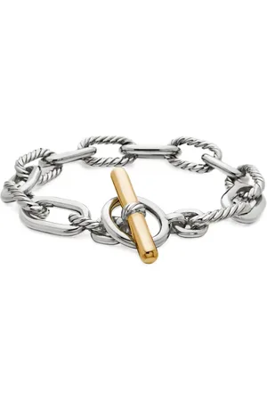 David Yurman Bracciale a catena DY Madison Toggle in oro giallo 18kt e sterling (11mm)