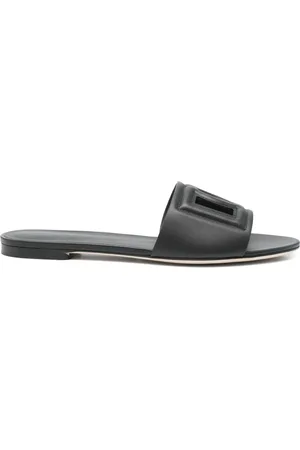 Dolce & Gabbana Sandali in pelle con logo DG