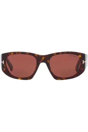 Tom Ford Occhiali da sole tondi con effetto tartarugato