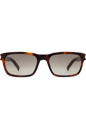 Saint Laurent Occhiali da sole rettangolari tartarugati
