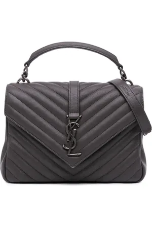 Saint Laurent 2017 Medium Monogram Chevron Sheepskin College satchel