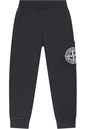 Stone Island Pantaloni sportivi in cotone con logo ricamato