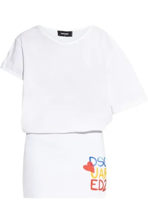 Dsquared2 Abito in cotone con design T-shirt