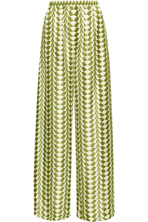 Oscar de la Renta Pantaloni Geo in seta