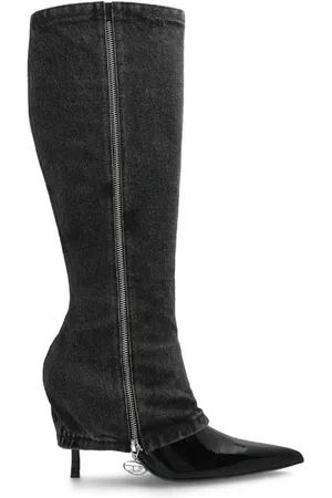 Diesel Stivali con inserti denim 100mm