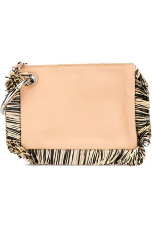 Fendi Clutch Triplette in pelle e rafia con motivo Zucca 2010 ad oggi