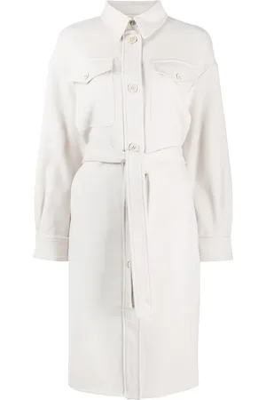 Brunello Cucinelli Cappotto denim con cintura