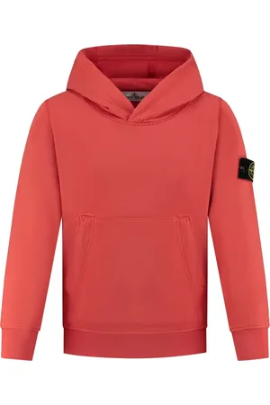 Stone Island Felpa in cotone con applicazione Compass e cappuccio