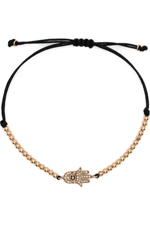ANIL ARJANDAS Bracciale di corda Hamsa Hand in oro 18kt con diamanti