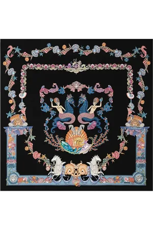 VERSACE Coral Theatre silk scarf